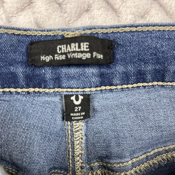 True Religion Jeans Womens 27x32" Charlie High Rise Vintage Flare - Picture 6 of 12